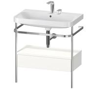 Duravit Combinaison lavabo Happy D.2 Plus HP4842E3636 77,5x49 cm 2 trous blanc avec console métal