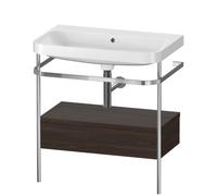 Duravit Meuble-vasque Happy D.2 Plus HP4842N6969 77,5×49cm noyer brossé, console métal, sans trou