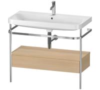 Duravit Meuble-lavabo Happy D.2 Plus 97,5×49 cm chêne méditerranéen console métal trou robinet 2000