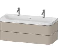 Duravit Happy D.2 Plus c-shaped Set suspendu, 1175x490mm, 2 tiroirs, 1 trou de robinetterie, HP4379O60600000, Couleur: Laque mate taupe soie