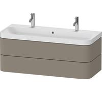 Duravit Meuble-lavabo Happy D.2 Plus HP4379O92920000 117,5x49 cm 2 tiroirs satiné gris pierre
