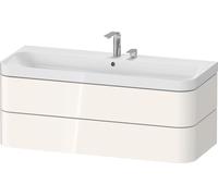 Duravit vasque à poser Happy D.2 Plus HP4349E22220000 117,5x49cm, 2 tiroirs, 2 trous pour robinetterie, blanc brillant