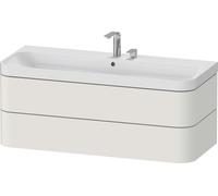Duravit vasque à poser Happy D.2 Plus HP4349E39390000 117,5x49cm, 2 tiroirs, 2 trous pour robinetterie, nordic blanc mat