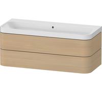 Duravit Happy D.2 Plus c-shaped Set suspendu, 1175x490mm, 2 tiroirs, sans trou pour robinetterie, HP4349N71710000, Couleur: Placage chêne méditerranéen en bois véritable