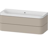 Duravit Happy D.2 Plus c-shaped Set suspendu, 1175x490mm, 2 tiroirs, sans trou pour robinetterie, HP4349N60600000, Couleur: Laque mate taupe soie
