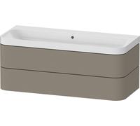 Duravit Happy D.2 Plus c-shaped Set suspendu, 1175x490mm, 2 tiroirs, sans trou pour robinetterie, HP4349N92920000, Couleur: Gris pierre Vernis satiné mat Soie