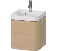 Duravit Happy D.2 Plus c-shaped Set suspendu, 400x360mm, 1 porte, charnières à droite, 1 trou de robinetterie, HP4344O71710000, Couleur: Placage chêne méditerranéen en bois véritable