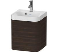 Duravit Happy D.2 Plus c-shaped Set suspendu, 400x360mm, 1 porte, charnières à droite, 1 trou de robinetterie, HP4344O69690000, Couleur: Noyer brossé Placage bois véritable