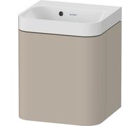 Duravit Happy D.2 Plus c-shaped Set suspendu, 400x360mm, 1 porte, charnières à droite, sans trou pour robinetterie, HP4344N60600000, Couleur: Laque mate taupe soie