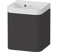 Duravit Happy D.2 Plus c-shaped Set suspendu, 400x360mm, 1 porte, charnières à droite, sans trou pour robinetterie, HP4344N80800000, Couleur: Décor graphite super mat