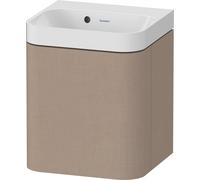 Duravit Happy D.2 Plus c-shaped Set suspendu, 400x360mm, 1 porte, charnières à droite, sans trou pour robinetterie, HP4344N75750000, Couleur: Décor en lin