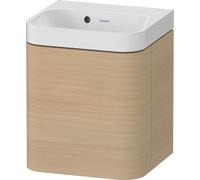 Duravit Happy D.2 Plus c-shaped Set suspendu, 400x360mm, 1 porte, charnières à gauche, sans trou pour robinetterie, HP4340N71710000, Couleur: Placage chêne méditerranéen en bois véritable