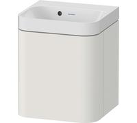 Duravit Happy D.2 Plus c-shaped Set suspendu, 400x360mm, 1 porte, charnières à gauche, sans trou pour robinetterie, HP4340N39390000, Couleur: Laque mate en soie Nordic White