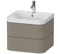 Duravit Happy D.2 Plus c-shaped Set suspendu, 575x490mm, 2 tiroirs, 1 trou de robinetterie, HP4345O9292, Couleur: Gris pierre Vernis satiné mat Soie