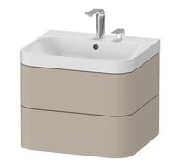 Duravit Vasque à poser Happy D.2 Plus HP4345E6060 57,5x49 cm, 2 trous, 2 tiroirs, taupe satiné