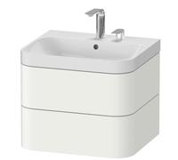 Duravit Happy D.2 Plus c-shaped Set suspendu, 575x490mm, 2 tiroirs, 2 trous pour robinetterie, HP4345E8484, Couleur: Blanc super mat Décor