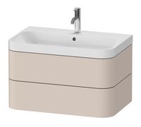 Duravit Happy D.2 Plus c-shaped Set suspendu,775x490mm, 2 tiroirs, 1 trou pour robinetterie, HP4347O8383, Couleur: Décor taupe super mat