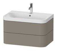 Duravit Happy D.2 Plus c-shaped Set suspendu,775x490mm, 2 tiroirs, 1 trou pour robinetterie, HP4347O9292, Couleur: Gris pierre Vernis satiné mat Soie