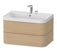 Duravit vasque à poser Happy D.2 Plus HP4347E7171 77,5 x 49 cm, 2 trous pour robinetterie, chêne méditerranéen, 2 tiroirs
