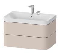 Duravit Happy D.2 Plus c-shaped Set suspendu,775x490mm, 2 tiroirs, 2 trous pour robinetterie, HP4347E8383, Couleur: Décor taupe super mat