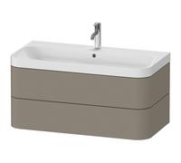 Duravit Happy D.2 Plus c-shaped Set suspendu, 975x490mm, 2 tiroirs, 1 trou de robinetterie, HP4348O9292, Couleur: Gris pierre Vernis satiné mat Soie