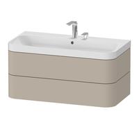 Duravit Happy D.2 Plus c-shaped Set suspendu, 975x490mm, 2 tiroirs, 2 trous pour robinetterie, HP4348E6060, Couleur: Laque mate taupe soie
