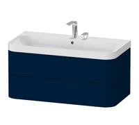 Duravit Happy D.2 Plus c-shaped Set suspendu, 975x490mm, 2 tiroirs, 2 trous pour robinetterie, HP4348E9898, Couleur: Laque mat soyeuse bleu nuit