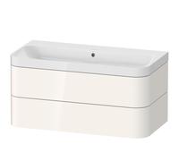 Duravit Lavabo avec meuble Happy D.2 HP4348N2222 97,5×49 cm blanc brillant, 2 tiroirs, sans trou