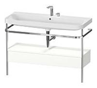 Duravit Happy D.2 Plus combinaison de vanité HP4844E36360000 117,5x49cm, avec console en métal, 2 trous pour robinetterie, blanc