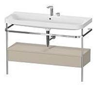 Duravit Happy D.2 Plus combinaison de vanité HP4844E60600000 117,5x49cm, avec console en métal, 2 trous pour robinetterie, finition satinée taupe