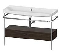 Duravit Happy D.2 Plus combinaison de vanité HP4844N69690000 117,5x49cm, avec console en métal, sans trou pour robinetterie, noyer brossé