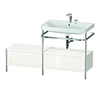 Duravit Happy D.2 Plus combinaison de vanité HP4857E2222 140x49cm, avec console en métal, 2 trous pour robinetterie, blanc brillant
