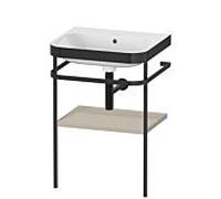 Duravit Happy D.2 Plus c-bonded Set avec console métallique, 575x490mm, sans trou pour robinetterie, HP4735N6060, Couleur: Laque mate taupe soie