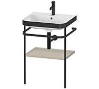 Duravit Happy D.2 Plus combinaison lavabo pour meuble HP4735O6060 57,5 x 49 cm, trou pour robinetterie 2000 , finition taupe satiné, avec console en métal