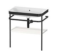 Duravit Happy D.2 Plus combinaison lavabo pour meuble HP4737N2222 77,5 x 49 cm, sans trou pour robinetterie, blanc brillant, avec console en métal