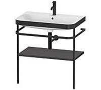 Duravit Lavabo Happy D.2 Plus HP4737O8080 77,5 x 49 cm 1 trou Graphite super mat console métal