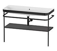 Duravit Happy D.2 Plus combinaison lavabo pour meuble HP4739N80800000 117,5x49cm, avec console en métal, sans trou pour robinet, graphite super mat