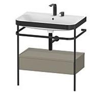 Duravit Meuble-vasque Happy D.2 Plus HP4742E9292 77,5x49 cm 2 trous gris pierre satiné console métal