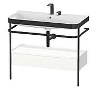 Duravit Happy D.2 Plus combinaison lavabo pour meuble HP4743E3636 97,5 x 49 cm, 2 trous pour robinetterie, blanc , avec console en métal