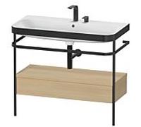 Duravit Happy D.2 Plus combinaison lavabo pour meuble HP4743E7171 97,5 x 49 cm, 2 trous pour robinetterie, chêne méditerranéen, avec console en métal
