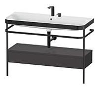 Duravit Duravit Meuble vasque Happy D.2 Plus 117,5x49 cm, avec console, 1 tiroir, 2 poignées, gris m Quantité:1