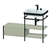 Duravit Happy D.2 Plus combinaison lavabo pour meuble HP4745E6060 120 x 49 cm, 2 trous pour robinetterie, finition taupe satiné, avec console en métal