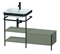 Duravit Happy D.2 Plus combinaison lavabo pour meuble HP4750O9292 120 x 49 cm, trou pour robinetterie 2000 , finition gris pierre satiné, avec console en métal
