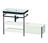 Duravit Happy D.2 Plus combinaison lavabo pour meuble HP4752N3939 140 x 49 cm, sans trou pour robinetterie, nordic blanc , avec console en métal