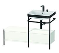 Duravit Happy D.2 Plus combinaison lavabo pour meuble HP4755E3636 120x49cm, avec console en métal, 2 trous pour robinetterie, blanc