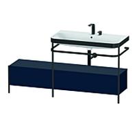 Duravit Happy D.2 Plus combinaison lavabo pour meuble HP4758E9898 160x49cm, avec console en métal, 2 trous pour robinetterie, finition satinée bleu nuit