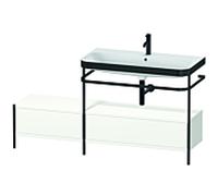 Duravit Happy D.2 Plus combinaison lavabo pour meuble HP4758O3636 160x49cm, avec console en métal, trou pour 2000 , blanc