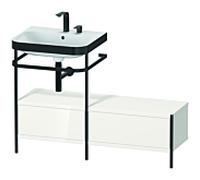 Duravit Happy D.2 Plus combinaison lavabo pour meuble HP4760E2222 120x49cm, avec console en métal, 2 trous pour robinetterie, blanc brillant