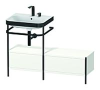 Duravit Happy D.2 Plus combinaison lavabo pour meuble HP4760E3636 120x49cm, avec console en métal, 2 trous pour robinetterie, blanc