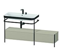 Duravit Happy D.2 Plus combinaison lavabo pour meuble HP4763E6060 160x49cm, avec console en métal, 2 trous pour robinet, taupe satiné
